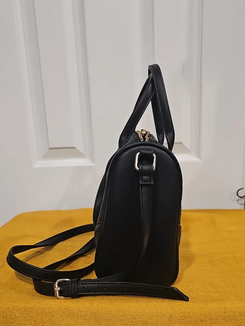 Juicy Couture Black Faux Leather Satchel Crossbody NWOT